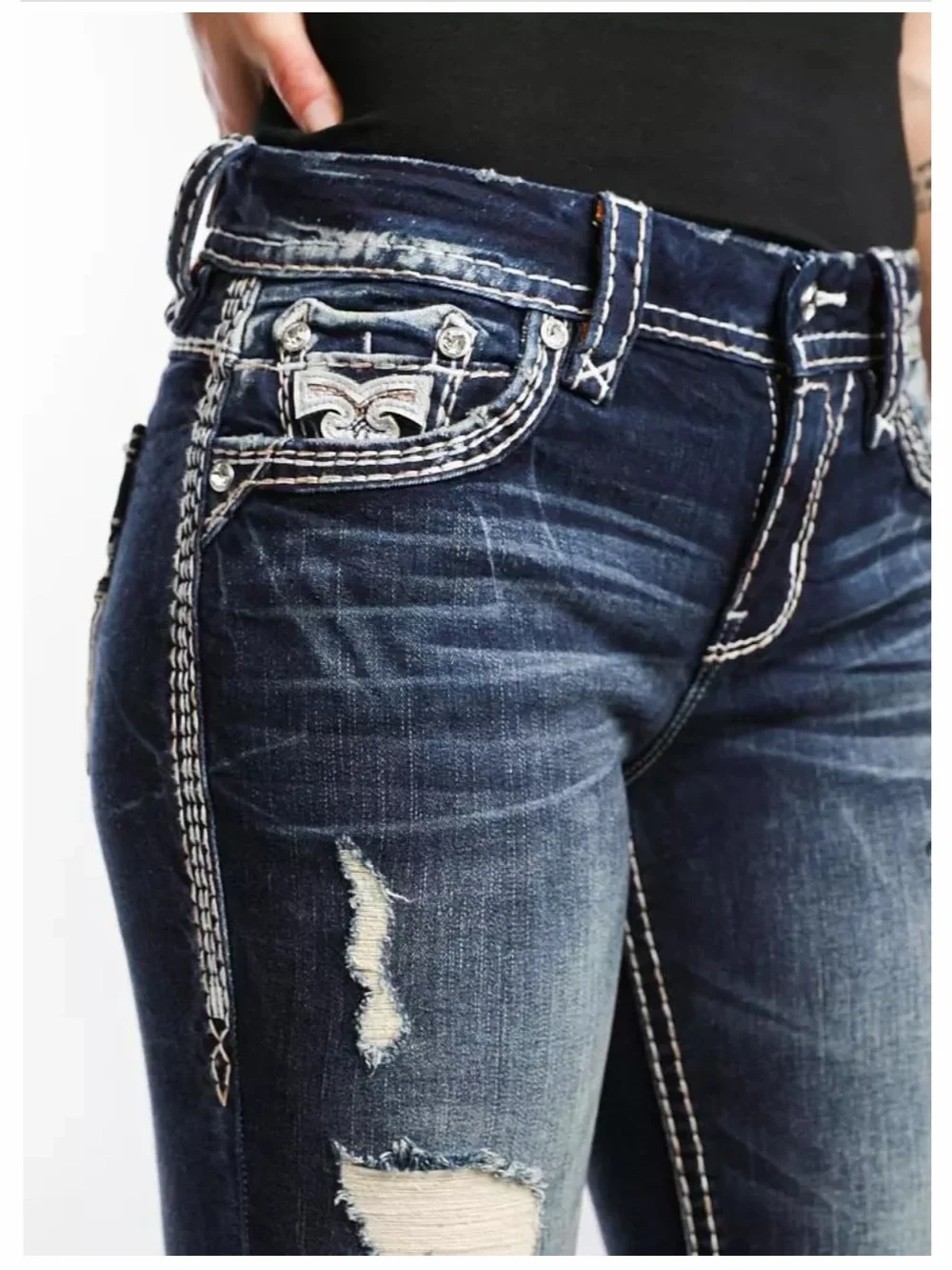 Rock Revival Purple Easy Ankle Skinny Stretch Jean EUC SZ 36 - Picture 8 of 15